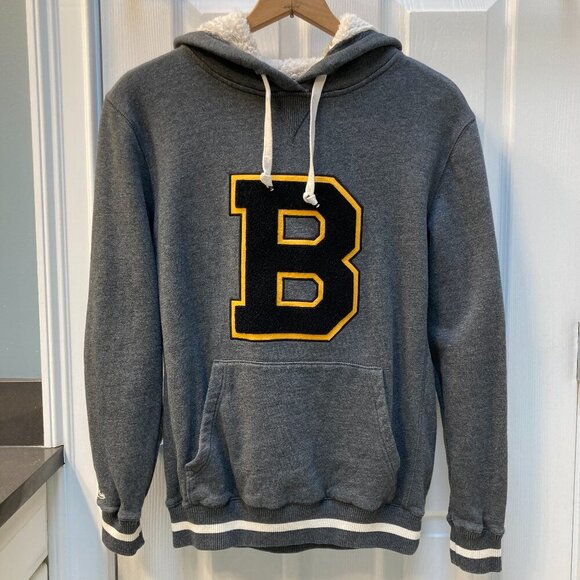 Boston Bruins Mitchell and Ness Throwback Varsity B Logo Hoodie Size Small - Picture 1 of 10